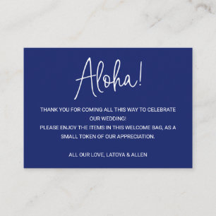 Aloha Hawaii Wedding Blue Begrüßungsbeutel Platzkarte