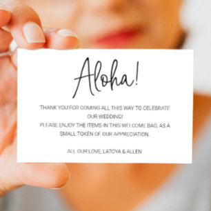 Aloha Hawaii Wedding Willkommensgeschenk Beutel Platzkarte