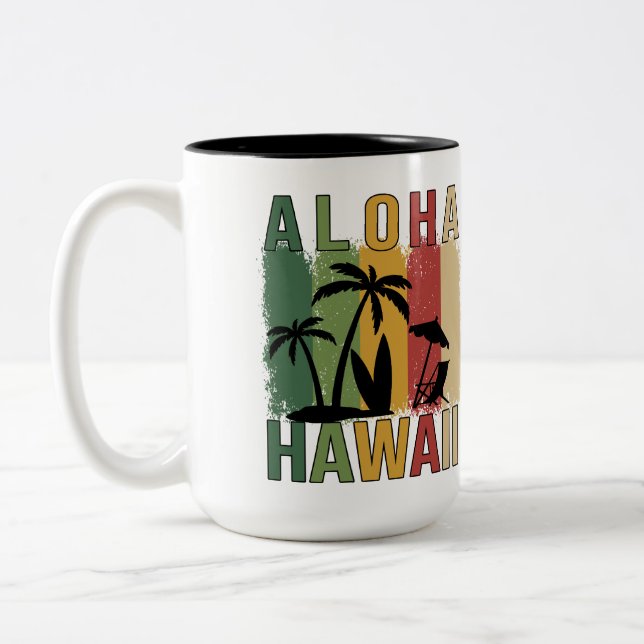 Aloha Hawaii Zweifarbige Tasse (Links)