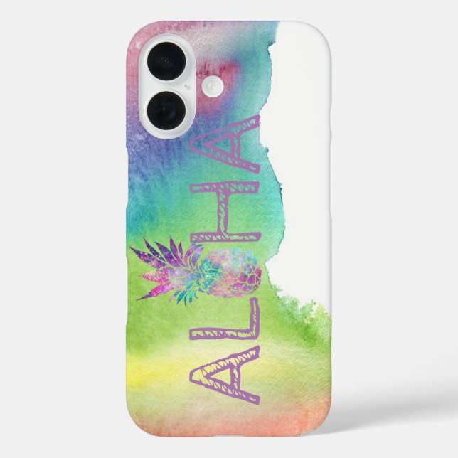 Aloha Hawaiian Ananas, Aquarellpflasche Case-Mate iPhone Hülle (Rückseite)