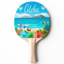 Aloha hawaiian beach flamingo blumenblau