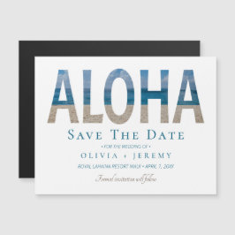 Aloha Hawaiian Beach Wedding Save the Date Magnetkarte