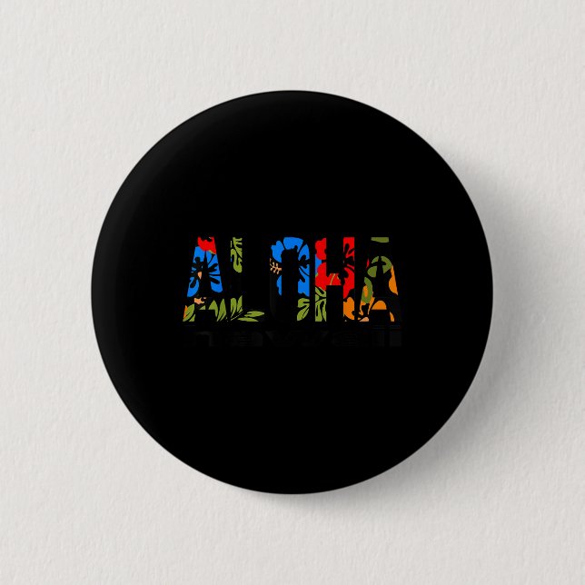 Aloha Hawaiian Blume Hawaii Funny Vacacation Surf Button (Vorderseite)