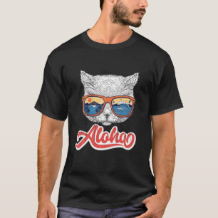 Aloha Hawaiian Cat Sonnenbrille Funny Niedlich Kit T-Shirt