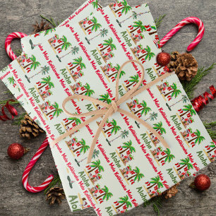 Aloha Hawaiian Christmas Wrapping Paper Geschenkpapier Set