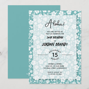 Aloha Hawaiian Floral Birthday Party Einladung