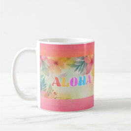 Aloha Hawaiian Floral Watercolor Kaffeetasse