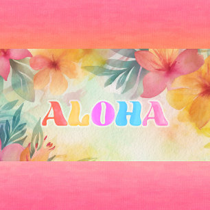 Aloha Hawaiian Floral Watercolor Schürze