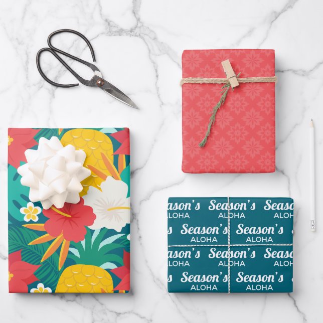 Aloha Hawaiian Geschenkpapier Set (Vorderseite)