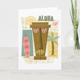 Aloha - Hawaiian Greeting Card - Retro Island Tiki Karte