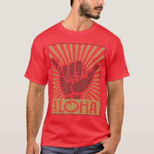 Aloha Hawaiian Hawaii Vintage abgenutzt Shaka Sig T-Shirt