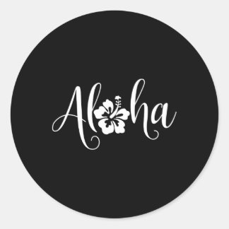 Aloha Hawaiian Hibiskus Blume Surfer Maui Kauai H Runder Aufkleber