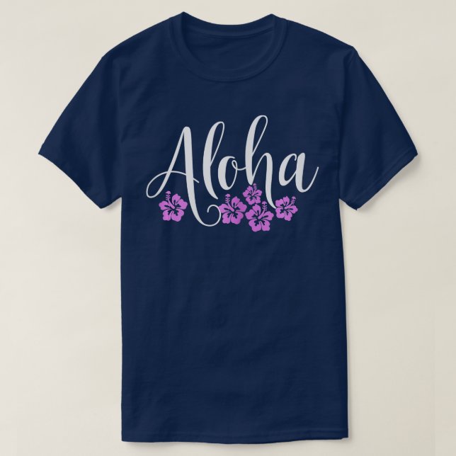 Aloha Hawaiian Hibiskus Blume Surfer Maui Kauai H T-Shirt (Design vorne)