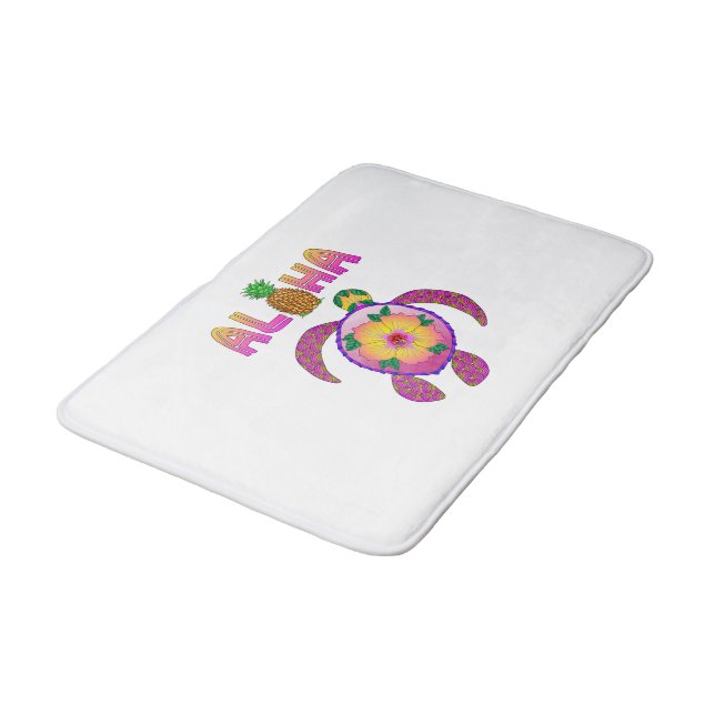 Aloha Hawaiian Honu Turtle Badematte (Schrägansicht)