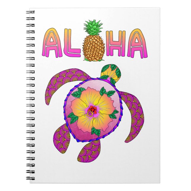 Aloha Hawaiian Honu Turtle Notizblock (Vorderseite)