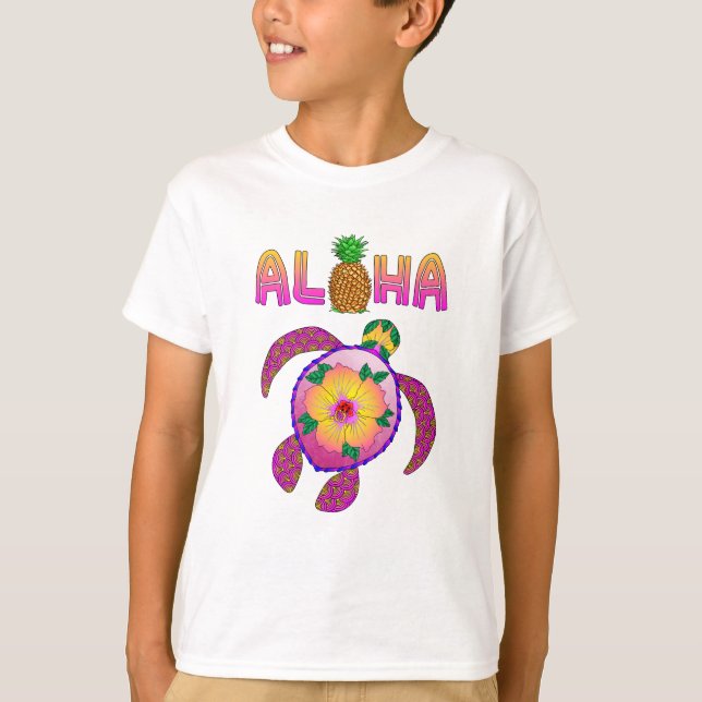 Aloha Hawaiian Honu Turtle T-Shirt (Vorderseite)