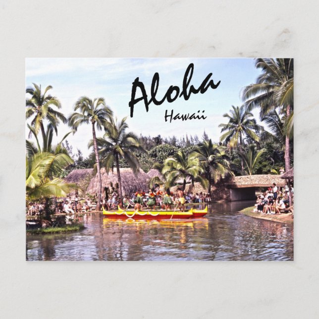 Aloha Hawaiian Hula Dancers Retro Postkarte (Vorderseite)