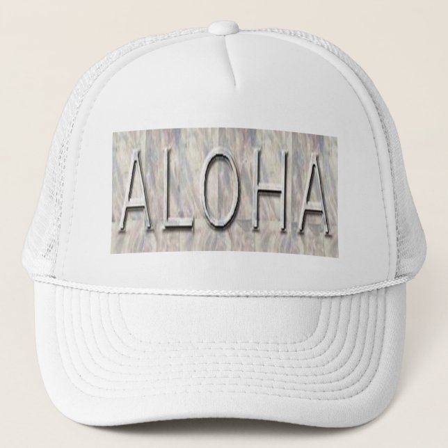 Aloha Hawaiian-Hut Truckerkappe (Vorderseite)