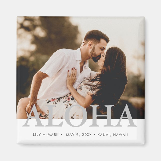 Aloha Hawaiian Island Foto Wedding Save the Date Magnet (Vorne)