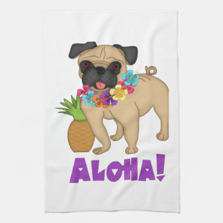 Aloha! Hawaiian Luau Mops und Ananas T-Shirts, Ges Handtuch