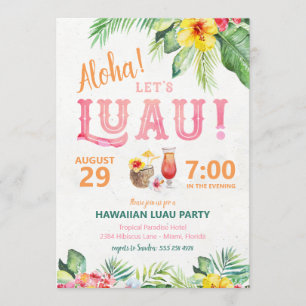 Aloha Hawaiian Luau Party Einladung