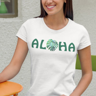 Aloha Hawaiian Monstera Blatt Hawaii Tropisch T-Shirt