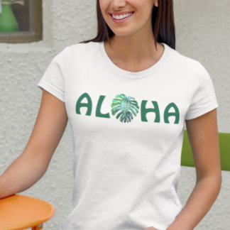 Aloha Hawaiian Monstera Blatt Hawaii Tropisch T-Shirt