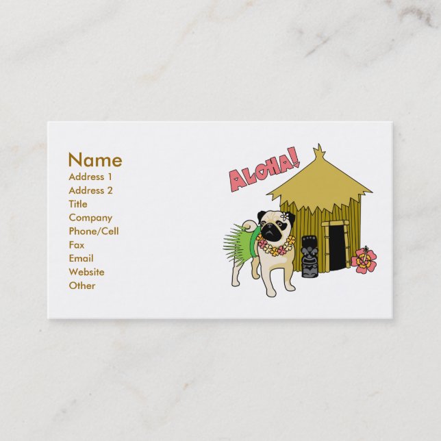 Aloha! Hawaiian Mops Business Cards benutzerdefini Visitenkarte (Vorderseite)