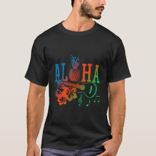 Aloha Hawaiian Pineapel Ukulele Hibiskus Summer G T-Shirt