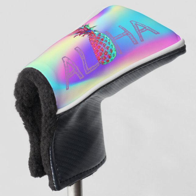 Aloha Hawaiian Pineaple Holographic Golf Headcover (3/4 Vorderseite)