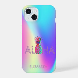 Aloha Hawaiian Pineaple Holographic iPhone 15 Hülle