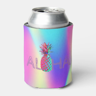 Aloha Hawaiian Pineaple Ombre Holographic Dosenkühler