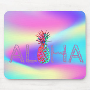 Aloha Hawaiian Pineaple Ombre Holographic Mousepad