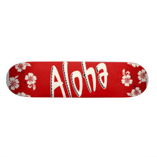 Aloha Hawaiian Red Skateboard