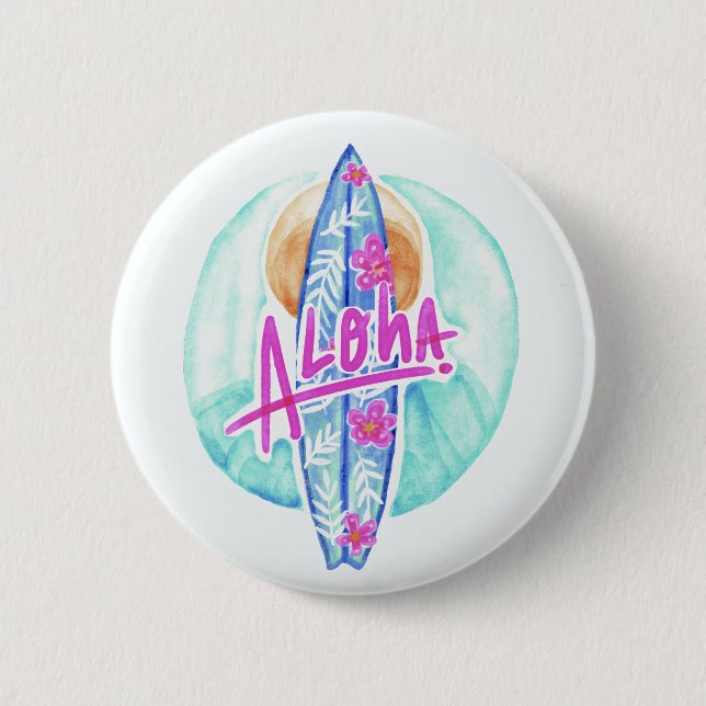 Aloha Hawaiian Surfer Buttons (Vorderseite)