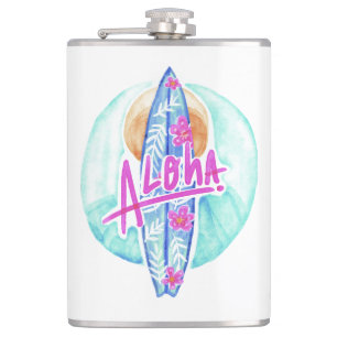 Aloha Hawaiian Surfer individuelle Name Flachmann