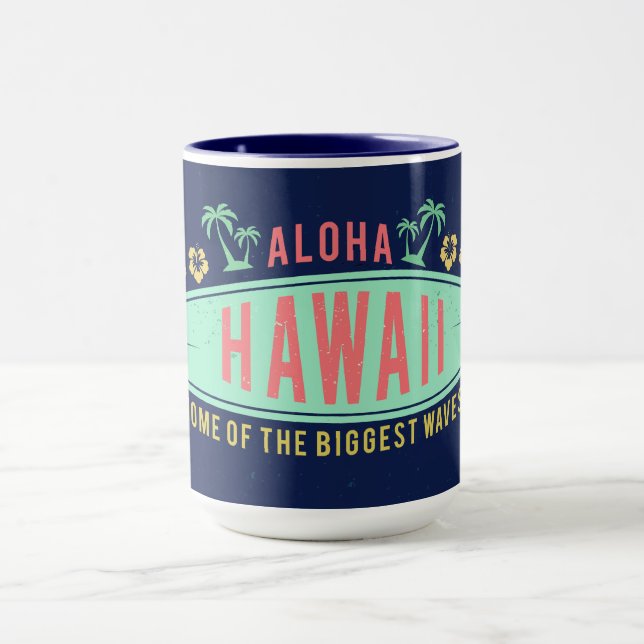 Aloha Hawaiian Surfer individuelle Name Tasse (Zentrum)