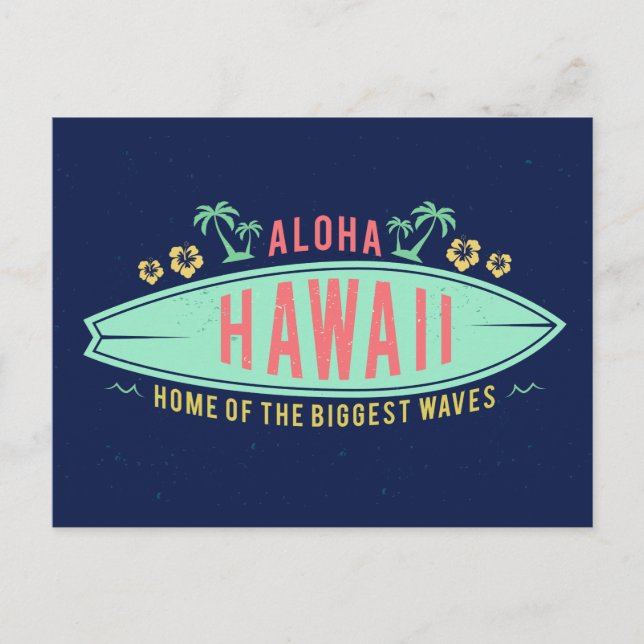 Aloha Hawaiian Surfer Postkarte (Vorderseite)