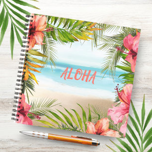 Aloha Hawaiian Tropical Beach Wasserfarbe Notizbuch