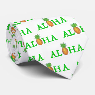 ALOHA Hawaiian Tropical Island Ananas Print Krawatte