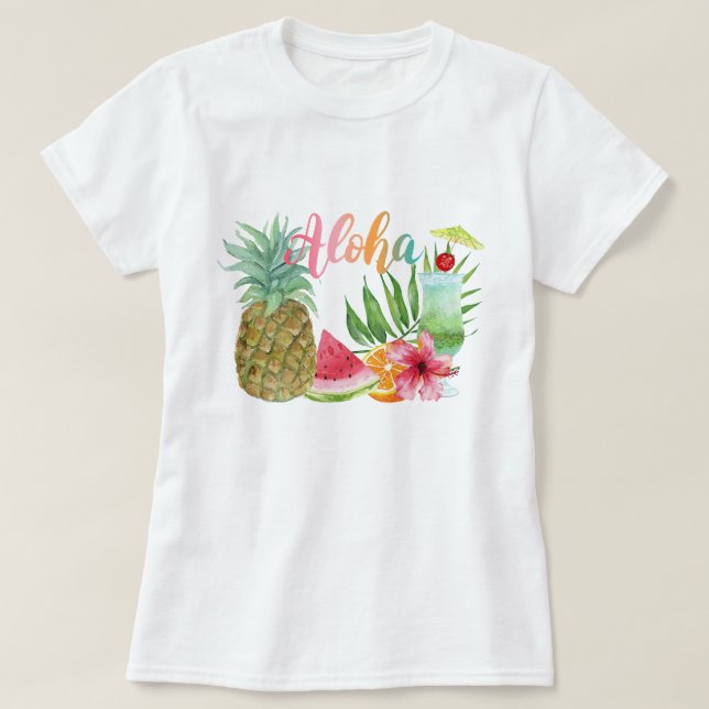 Aloha Hawaiian Tropical Pineaple Women's T-Shirt (Design vorne)