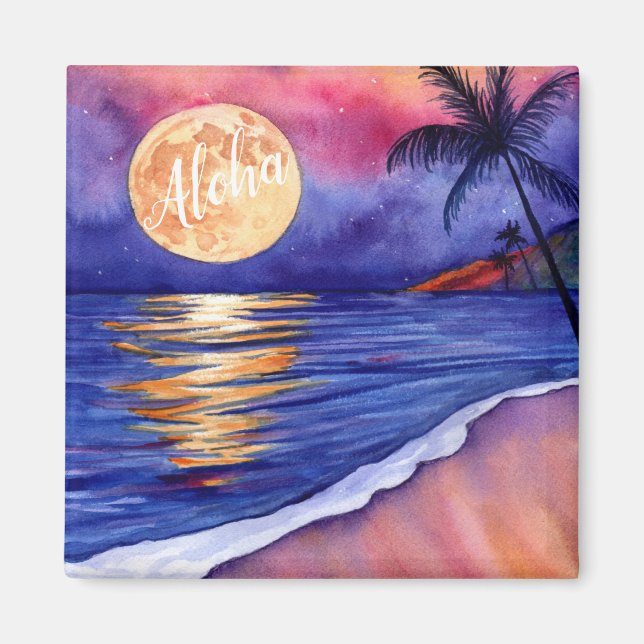 Aloha Hawaiian Vollmond Kauai Magnet (Vorne)