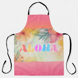 Aloha Hawaiianische Floral Aquarell Schürze