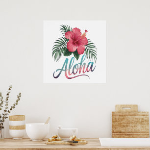 Aloha Hawaiianische Inseln Hawaii Hibiskusblüte Poster