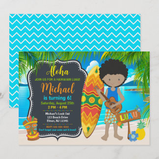 Aloha Hawaiianische Luau-Tropische Geburtstagsfeie Einladung