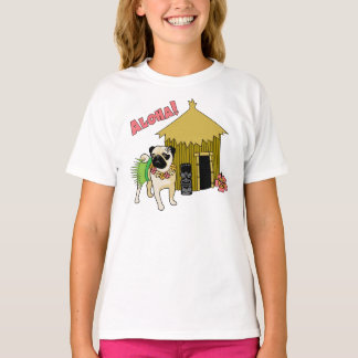 Aloha! Hawaiianische Mops-T-Shirts für Kinder T-Shirt