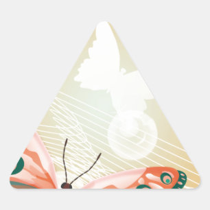 Aloha Hawaiianischer Schmetterling Hochzeit Liebe Dreieckiger Aufkleber