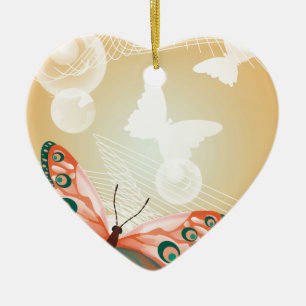 Aloha Hawaiianischer Schmetterling Hochzeit Liebe Keramikornament