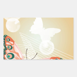 Aloha Hawaiianischer Schmetterling Hochzeit Liebe Rechteckiger Aufkleber