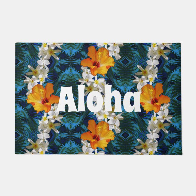 ALOHA hawaiische Leu-willkommene Matte mit (Vorderseite)